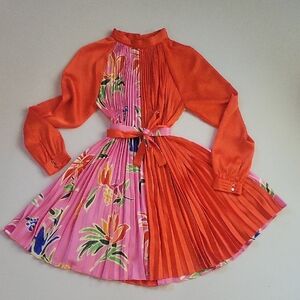 Fate Pink and Orange Floral Kids Dress